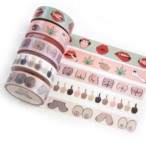 Coworker Gift - Stocking Stuffer - Feminist Gift - Middle Finger Washi Tape imagem 3
