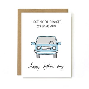 Funny Fathers Day Card Fathers Day Car Card To Dad From Daughter Card Oil Change image 1