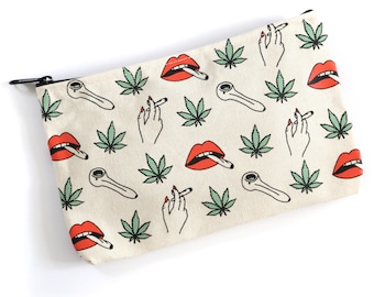 Weed Pouch - 420 Gift - Weed Makeup Bag - Cool Gift for Weed Lover Stoner - Marijunana Pouch Gift