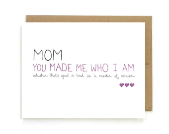 Funny Mothers Day Card from Daughter - Card For Mom from Child - Mother's Day Card Funny - Funny Mothers Day Gift from Son