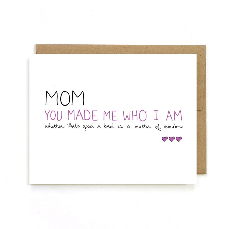 Funny Mothers Day Card from Daughter - Card For Mom from Child - Mother's Day Card Funny - Funny Mothers Day Gift from Son image 1