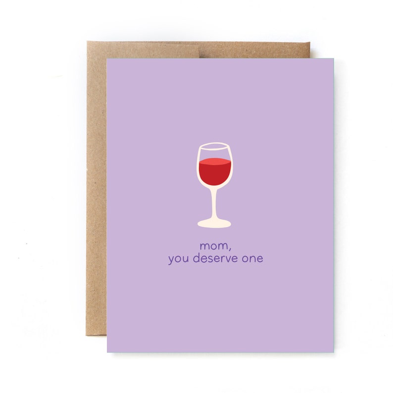 Mothers Day Card for Mom Wine Lover Card Wine Card for Mom from Daughter Mothers Day Wine Gift for Mom Mom Birthday Wine Card Gift image 1