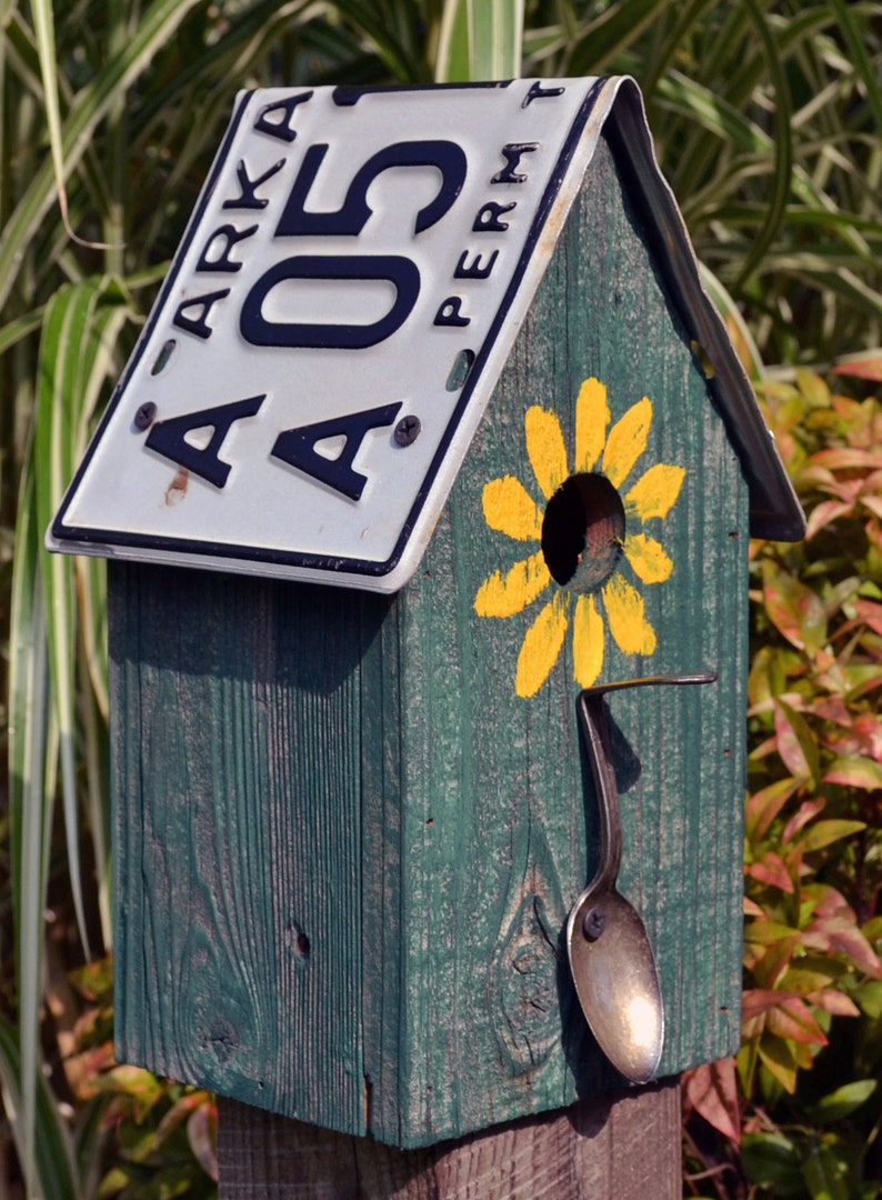 Rustic Birdhouse Spoon Birdhouse License Plate Birdhouse Etsy