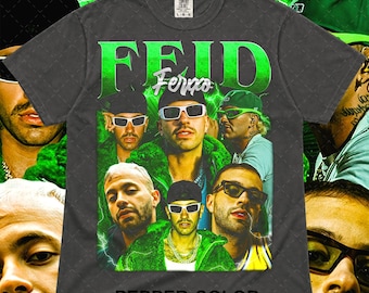 Camiseta unisex Feid Ferxxo, camiseta estampada, camiseta de moda, top de diseño único, camiseta estampada genial, camiseta casual ID