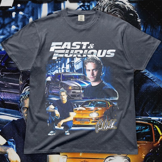 Paul Walker Blue T Shirt Paul Walker Tribute T-Shirt – “If Speed Kills Me” Quote Supra Design