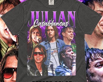 Camiseta de Julian Casablancas - Camiseta unisex, Merchandising de banda, Regalo para amantes de la música, Camiseta de banda de rock, Top ID de estilo vintage