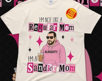 No soy una mamá normal, soy la mamá de Sandler, camiseta de Adam Sandler, camiseta gráfica de comediante, estrella de cine de los 90, regalo para fans en Navidad (RZ)