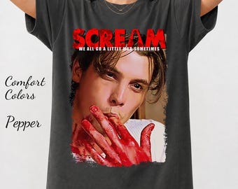T-shirt rétro horreur Billy Loomis du film Scream, pour les fans de films des années 90