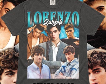 Camiseta del actor Lorenzo Zurzolo, camiseta unisex, camiseta de algodón grueso, regalo para fans de famosos, merchandising de series de televisión, camiseta informal.
