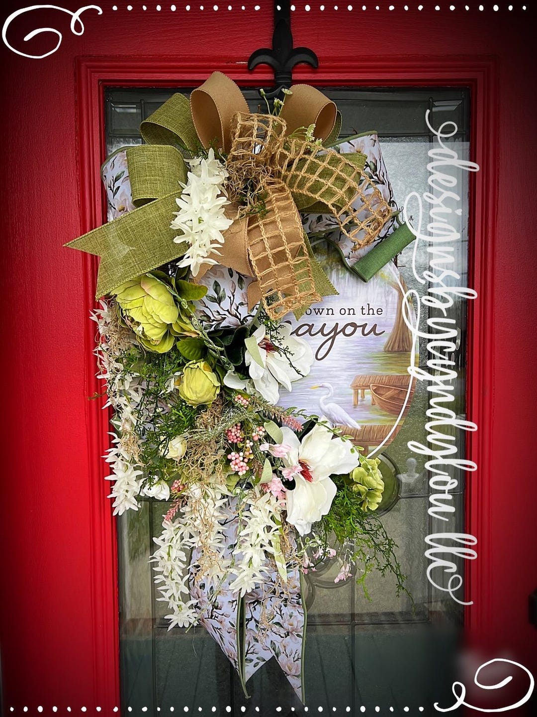 Rustic Bayou Louisiana Grapevine Wreath. Rustic Southern Charm Handmade ...
