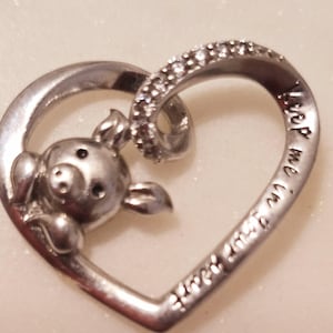 Heart Shape Sterling Silver Love Pendant Romantic 925 Pendant love message Pendant. A beautiful gift for her.