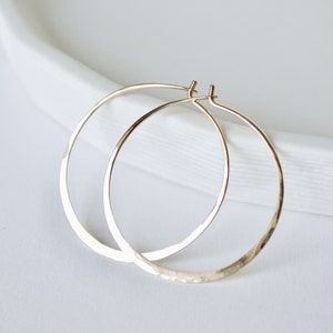 Gold Hoop Earrings, Gold Hoops image 1