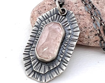 Pink Tourmaline Necklace - Sterling Silver Bezel Set Pendant