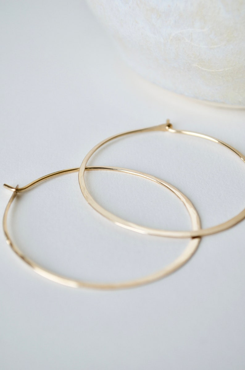 Gold Hoop Earrings, Gold Hoops image 2