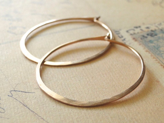 Rose Gold Hoop Earrings, Rose Gold Hoops