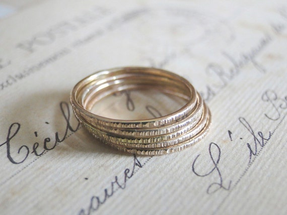 Gold Stacking Rings - Set of 5