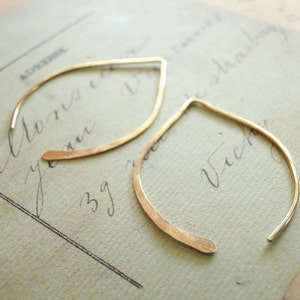 Gold Wishbone Earrings Small Gold Filled image 1