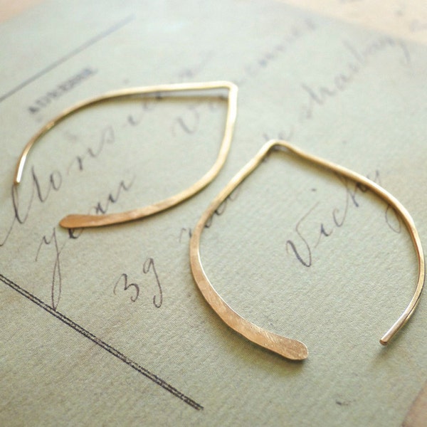 Goldene Wishbone Ohrringe - Kleine Gold Filled