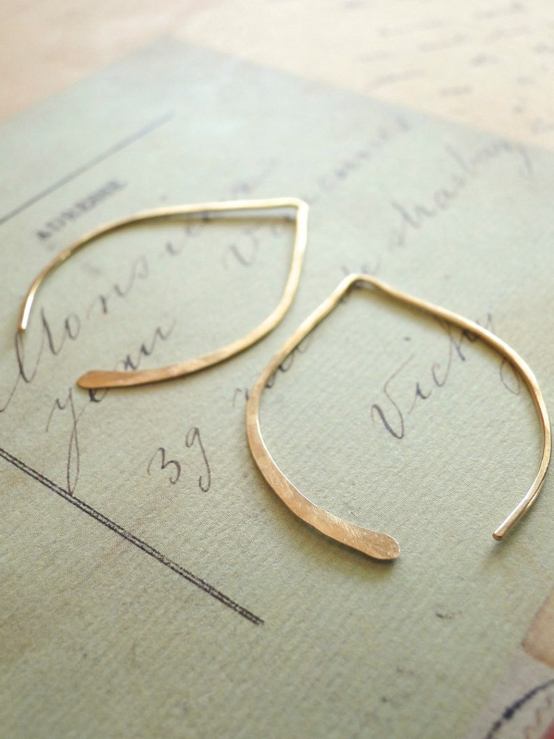 Gold Wishbone Earrings Small Gold Filled image 1