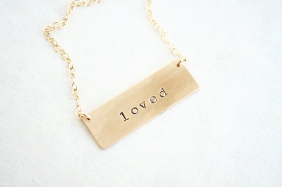 Custom Gold Bar Necklace - 14K Gold Fill, Personalized