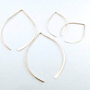 Wishbone Earrings Large Gold Filled image 4