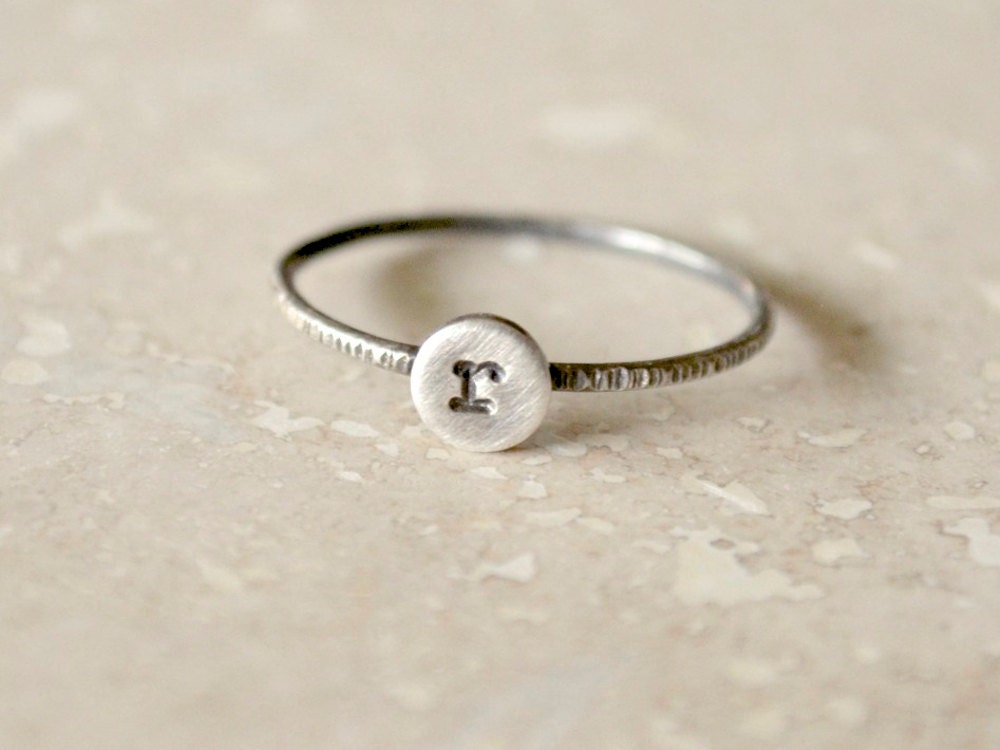 Sterling Silver Monogram Ring / Custom Monogram Ring / Initial