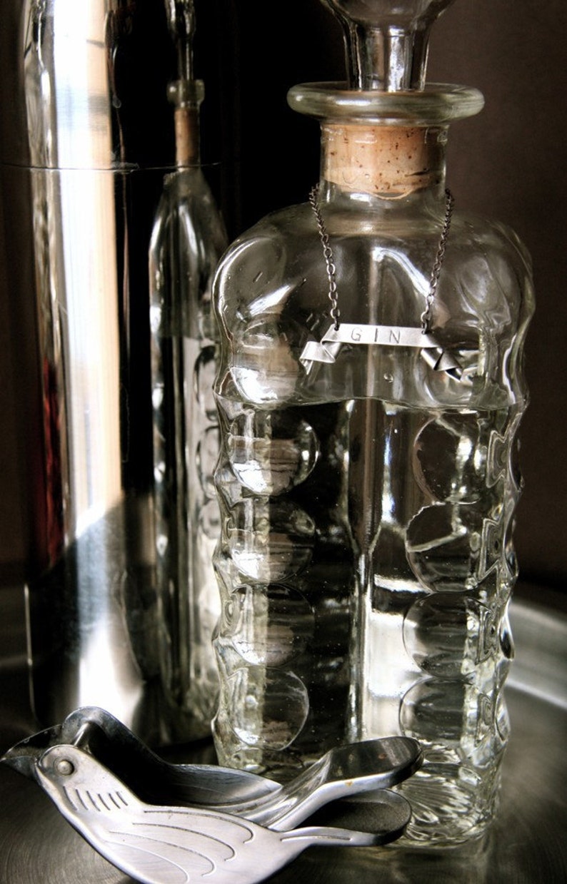 CUSTOM Sterling Liquor Label Silver Decanter Label Liquor Etsy UK