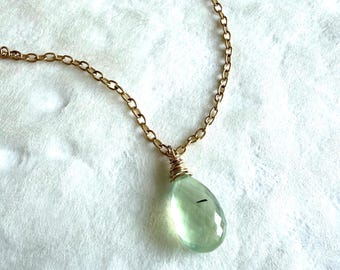 Prehnite Drop Necklace