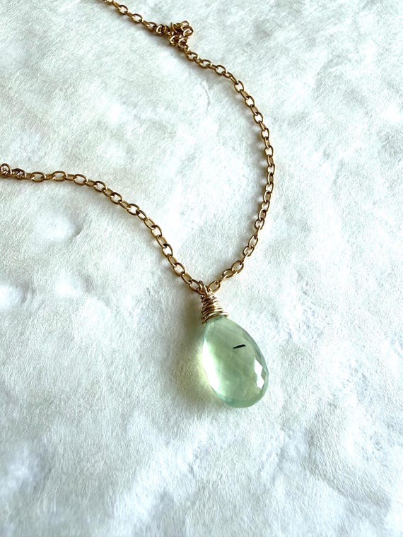 Prehnite Drop Necklace