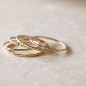 Anelli impilabili in oro rosa - Set da 5