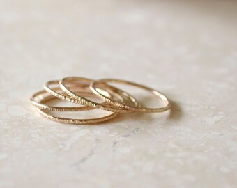 Rose Gold Stacking Rings - Set of 5