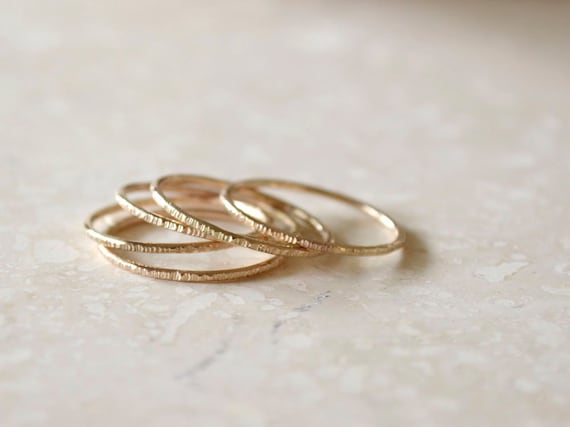 Rose Gold Stacking Rings - Set of 5