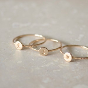 Stacking Initial Rings Gold-Filled Set of Three, Custom, Personalized, Monogram Ring, Stackable Initials, Midi image 3