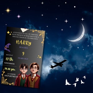 Editable Wizard Birthday Invitation, Magical Birthday Party Invite, Magic School Wizardry Birthday Party Instant Download