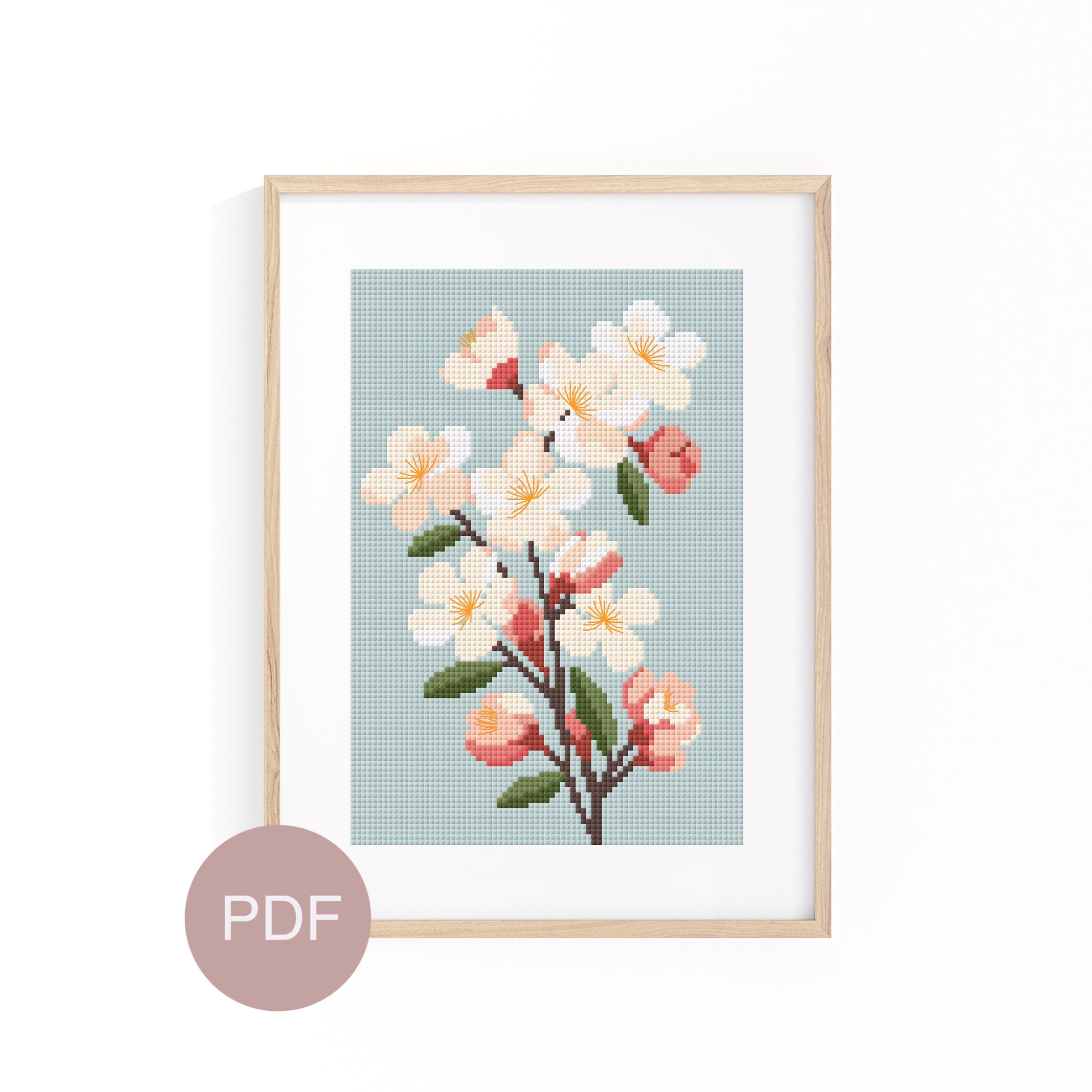 Apple Blossom Cross Stitch Pattern: Arkansas State Flower (PDF Download ...