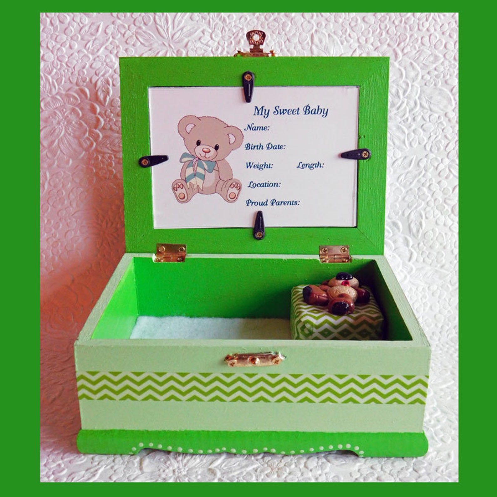 Baby Music Memory Box Keepsake Box Plays Brahms Lullaby Etsy