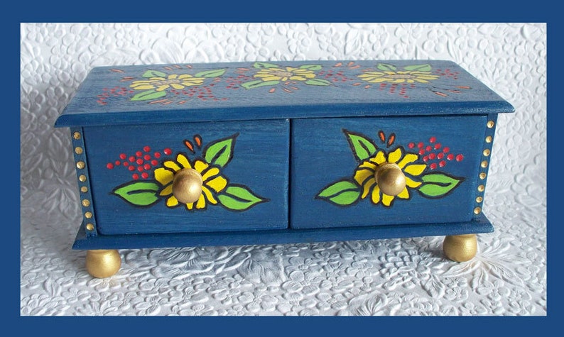 Draw Jewelry Box, Jewelry Holder, Jewelry organizer, Unique Gift, Jewelry keeper, Mother Daughter Gift, Christmas Gift, Hand Painted image 4