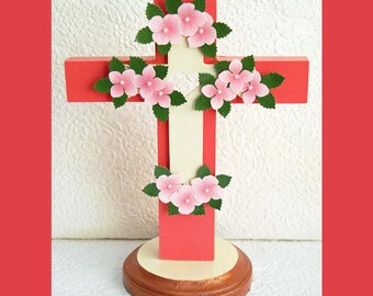 Corral Sunset Floral Table Cross