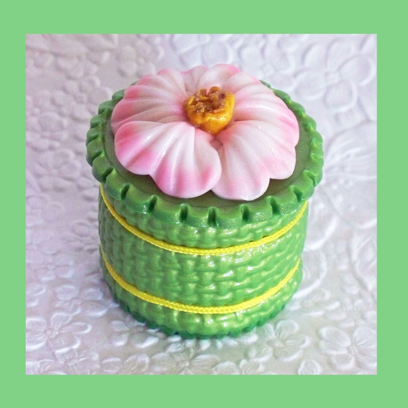 Ring Jewelry Keepsake Gift Box Flower Lime Green Etsy