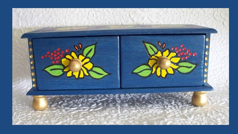 Draw Jewelry Box, Jewelry Holder, Jewelry organizer, Unique Gift, Jewelry keeper, Mother Daughter Gift, Christmas Gift, Hand Painted image 2