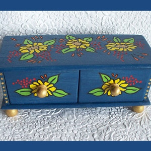 Draw Jewelry Box, Jewelry Holder, Jewelry organizer, Unique Gift, Jewelry keeper, Mother Daughter Gift, Christmas Gift, Hand Painted image 1