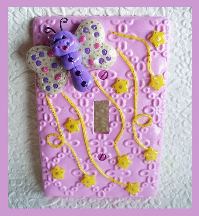 Childrens Light Switch Plate Pink Etsy