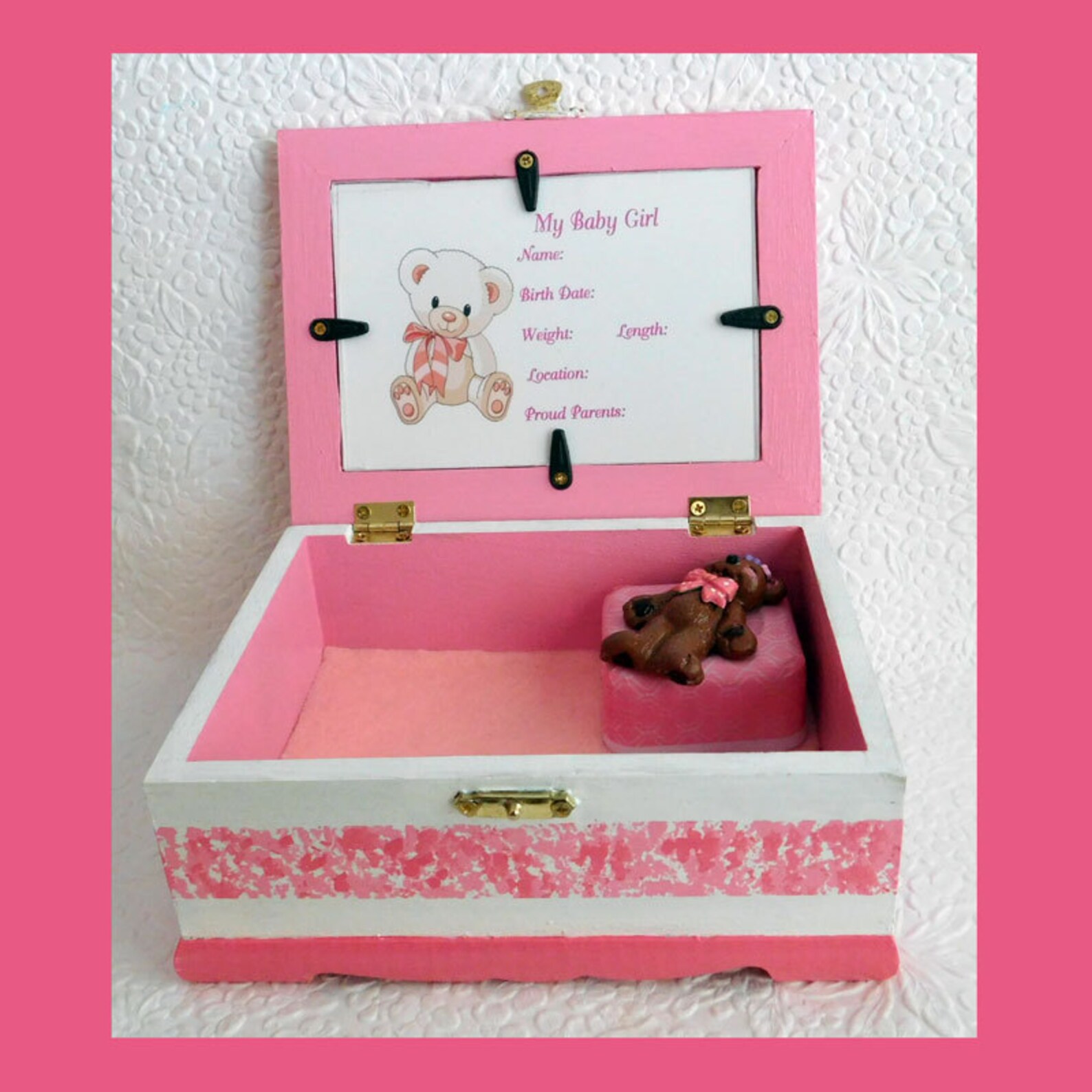 Baby Girl Music Memory Box Keepsake Box Plays Lullaby - Etsy