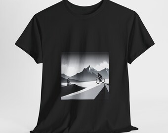 Minimalist Biker Design Unisex Heavy Cotton Tee