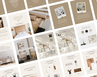 200 modelli di post Instagram interior design, Post e storie interior design, Modello canva l social media instagram l minimalista