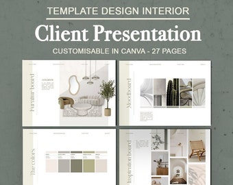 Interior design template l Interior decoration client presentation l Interior design project l Canva template l Deco moodboard