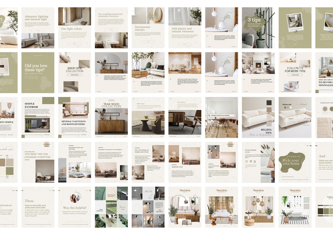 260 Interior Design Instagram Post Templates, Interior Decoration Posts ...