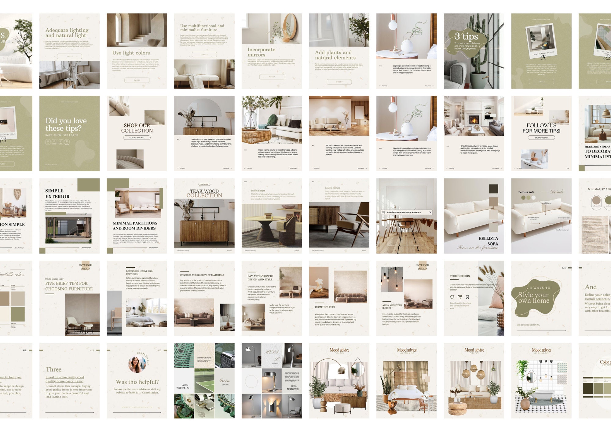 260 Interior Design Instagram Post Templates, Interior Decoration Posts ...