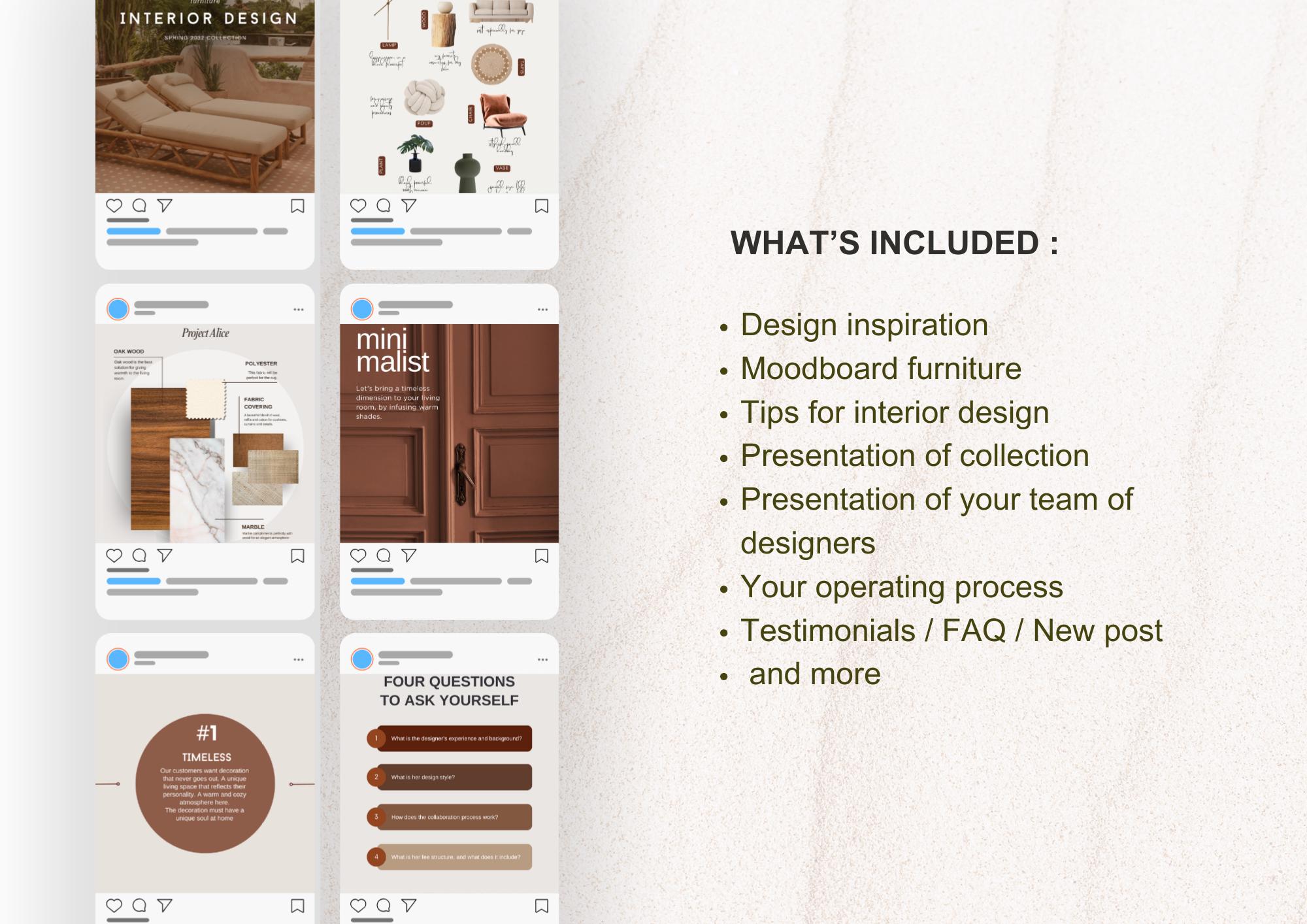 120 Interior Design Instagram Post Templates, Interior Decoration Posts ...