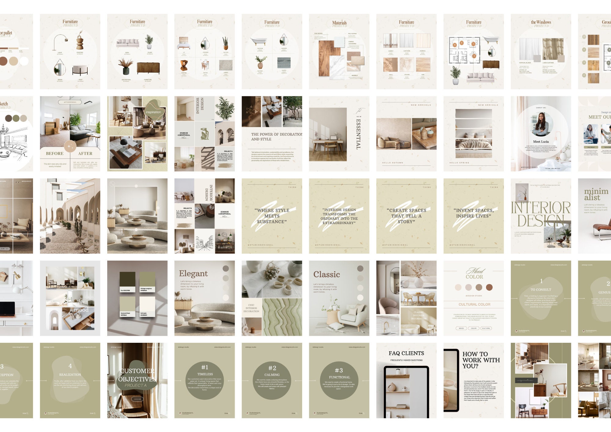 260 Interior Design Instagram Post Templates, Interior Decoration Posts ...